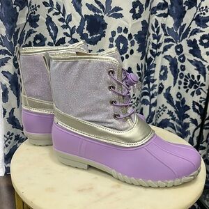 Stylish Purple and Silver Women's Boots